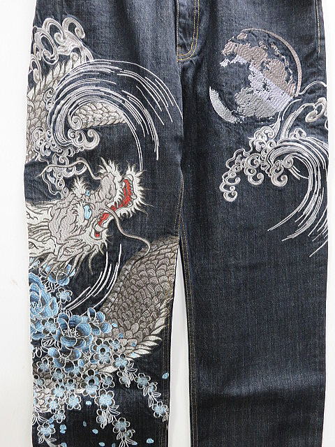 絡繰魂 粋 龍神総刺繍デニムパンツ 和柄 カラクリ魂 粋 【公式通販】