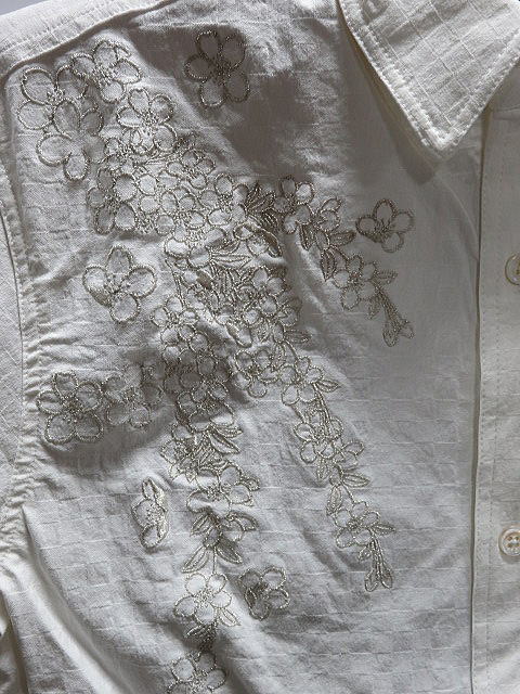 絡繰魂・粋 和柄 龍総柄刺繍 ブロックジャガードシャツ