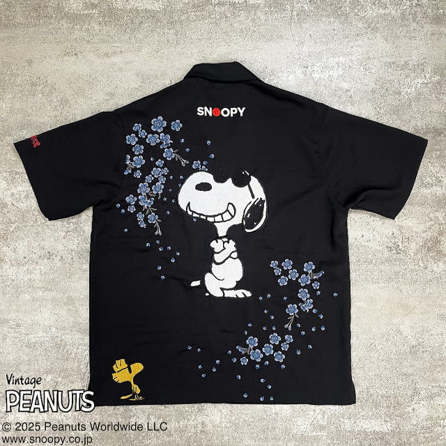 SNOOPY×絡繰魂 SAKURA  半袖シャツ　スヌーピー×絡繰魂