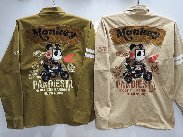 HONDA × PANDIESTA JAPAN　MONKEY125 ミリタリーツイルシャツ　ホンダ×パンディエスタ