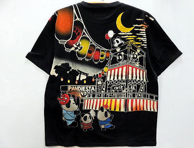 大きいサイズ　PANDIESTA JAPAN　盆踊りパンダ　半袖Tシャツ　パンディエスタ