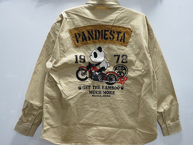 大きいサイズ　PANDIESTA JAPAN　Ride on パンダ　長袖シャツ　パンディエスタ_1