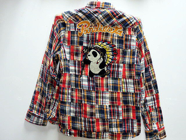 PANDIESTA JAPAN　長袖　パッチワーク　ネルシャツ　　ネイティブパンダ