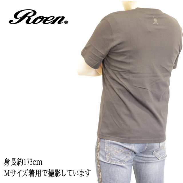 ﾛｴﾝ roen ﾒﾝｽﾞ ﾚﾃﾞｨｰｽ ﾌｧｯｼｮﾝ Tｼｬﾂ ｶｯﾄｿｰ ﾌﾞﾗｯｸ 黒 半袖 ﾌﾟﾘﾝﾄ ﾛｺﾞ ｽｶﾙ