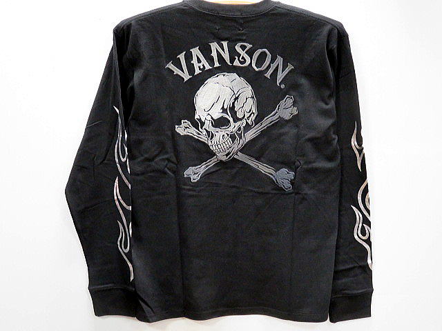 vanson leathers　スカル刺繍長袖Tシャツ　ロンT　VANSON