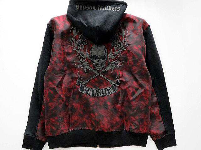 vanson leathers　ナイロン切替裏毛パーカー　VANSON