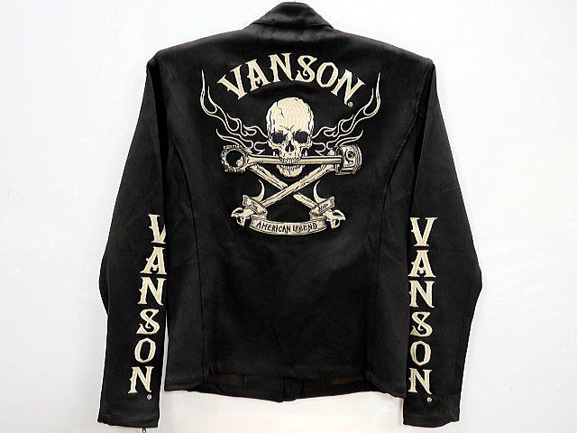 vanson leathers　スカル刺繍　プレーティング　ライダースジャケット　VANSON
