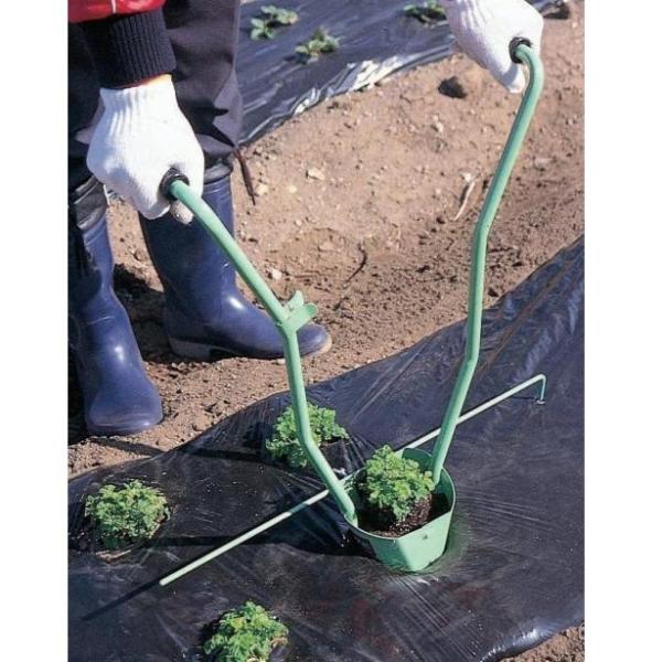 万能移植器 ウエラック 120型 UR-120 ステンレス製 マルチ 植付 穴あけ ハラックス