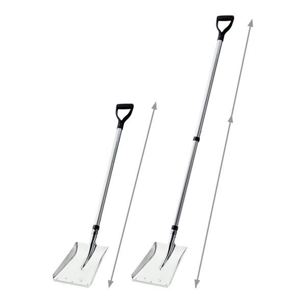 【新潟の除雪用品】浅野木工所　22120　カチ割りスコップ 角 #2 アルミ 伸縮式柄 全長1860mm（2023年〜）の通販は