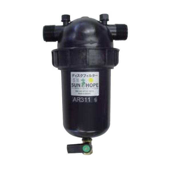 サンホープ ディスクフィルター AR-311本体　口径25ｍｍ　 80メッシュ黄付き【送料無料】の通販は