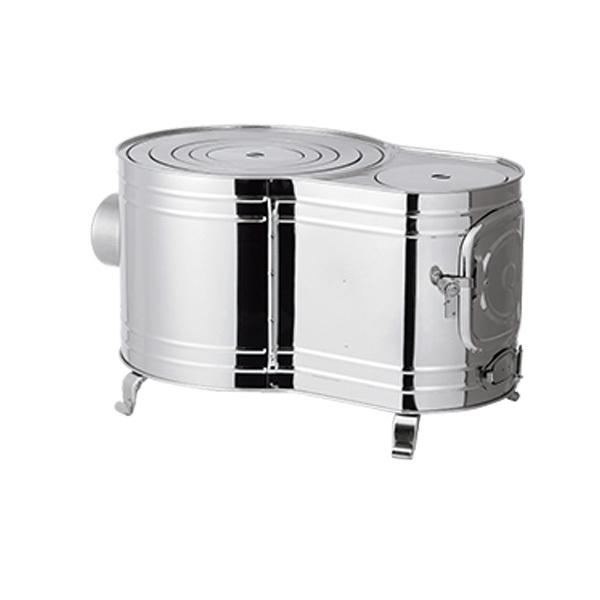 【新潟の暖房用品】まきストーブ　時計１型　ステンレス製