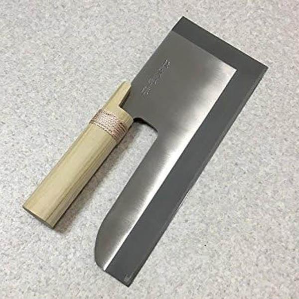 ナガノ製造 24143 ステンめん切27 壮次郎 材木柄 刃巾110x刃渡り270x刃厚2.7 うどん 目の前 ソバ