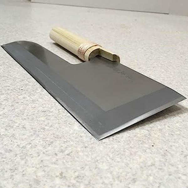 ナガノ製造 24143 ステンめん切27 壮次郎 材木柄 刃巾110x刃渡り270x刃厚2.7 うどん 目の前 ソバ