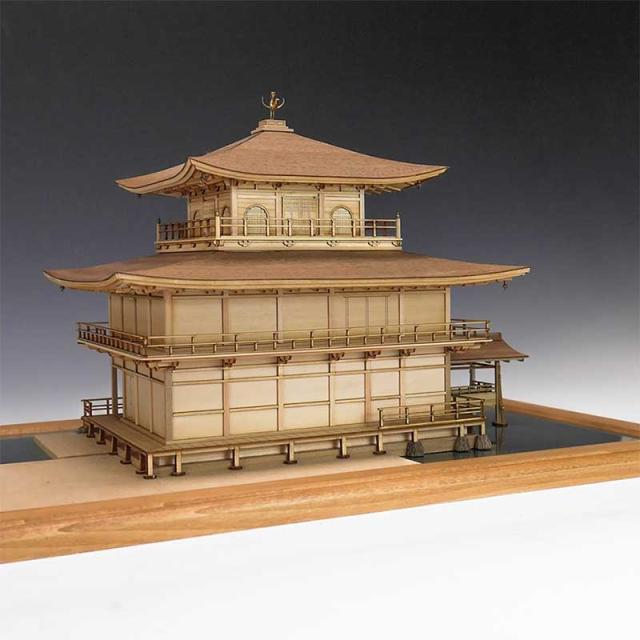 ウッディジョー 木製模型 1/75 鹿苑寺 金閣 白木作りの通販はau PAY