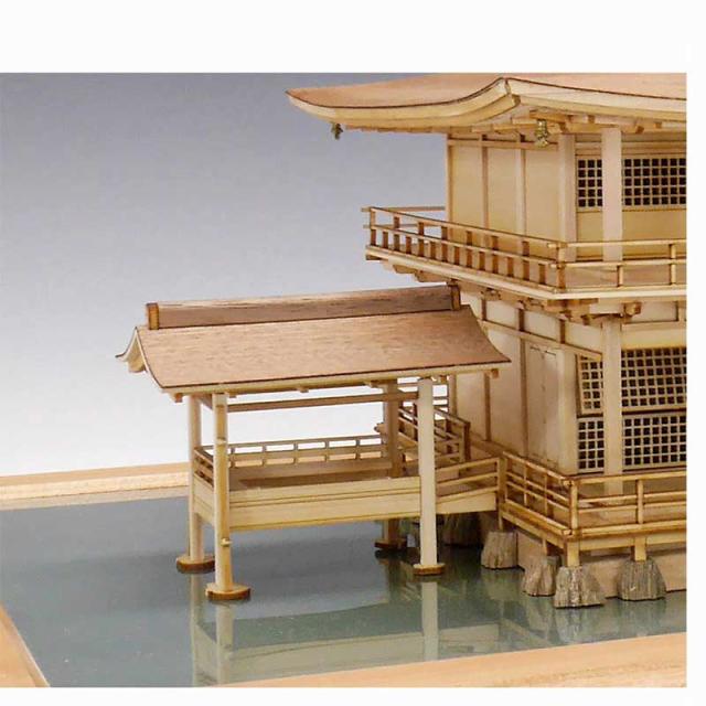 ウッディジョー 木製模型 1/75 鹿苑寺 金閣 白木作りの通販はau PAY