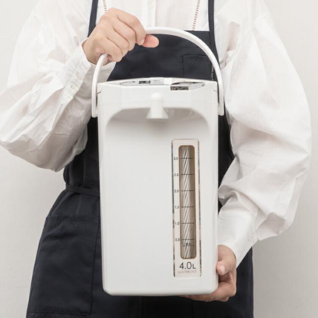 公式 電気ポット 4L おしゃれ 4.0L 保温 大容量 大型 電気 湯沸かしポット 湯沸かし ピーコック 湯沸かし器 ポット エアーポット お湯 熱湯 再沸騰 カルキとばし 空だき防止 電気保温ポット 電動給湯 新生活 プレゼント 4リットル ホワイト WMJ-40