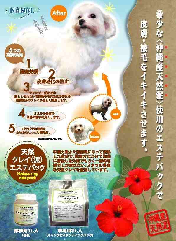 NANBI ナンビ 天然クレイ 泥 エステパック 1Ｌ 犬 ペット用 泥パック