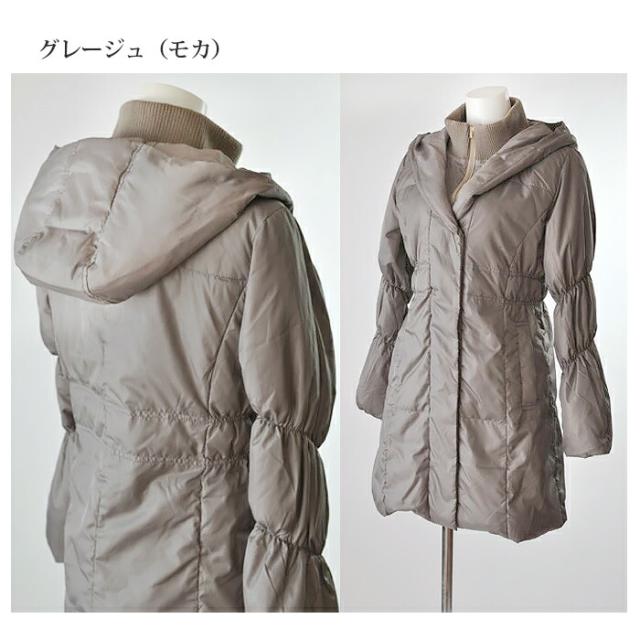 特価 レディース ダウンコート M-LL きれいめ フード付き ダウン