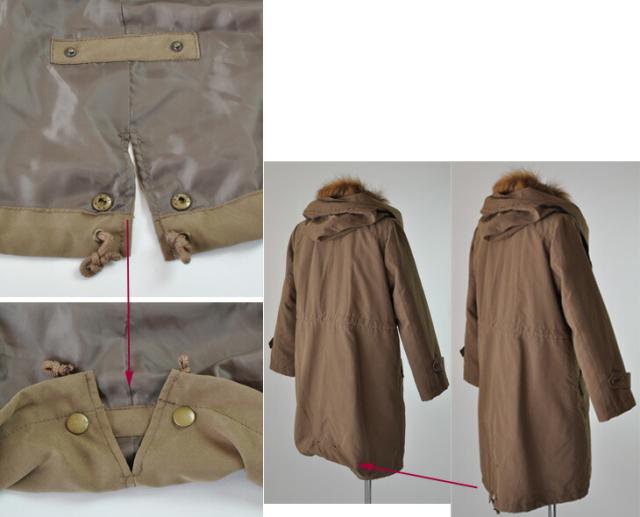 ホワイトジョーラ ラクーンファー付 百貨店品質 あったかモッズコート