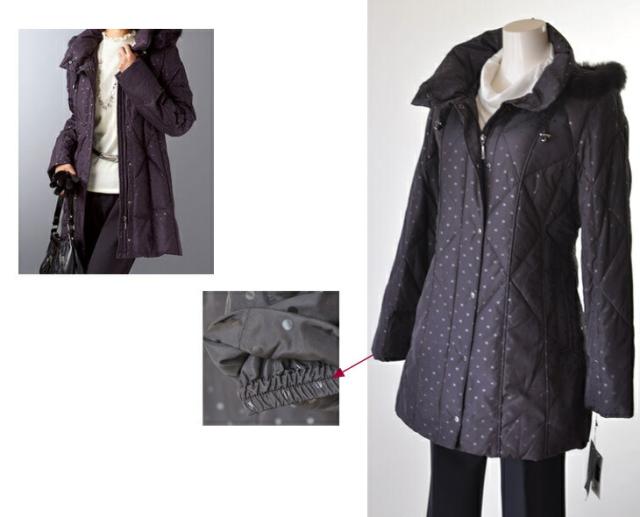 M-5L 大きいサイズ 細魅せ美シルエットファー付 ダウンコート フード付