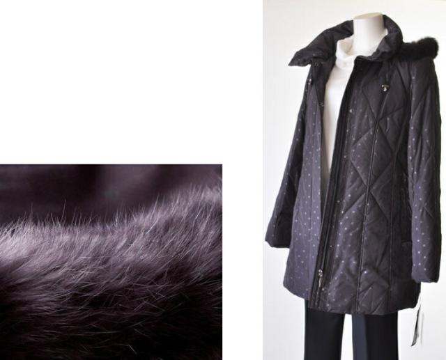 M-5L 大きいサイズ 細魅せ美シルエットファー付 ダウンコート フード付