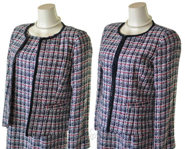 7号-19号 ラメ入りツイードワンピーススーツ 結婚式 卒業式 入学式