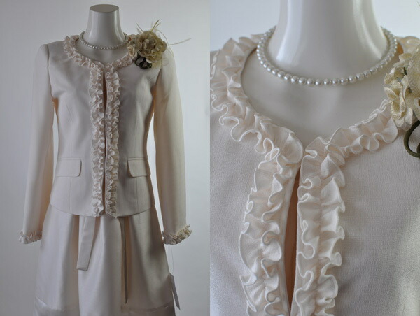 限定特価 11号 13号 フリルジャケット シャンタンワンピース スーツ