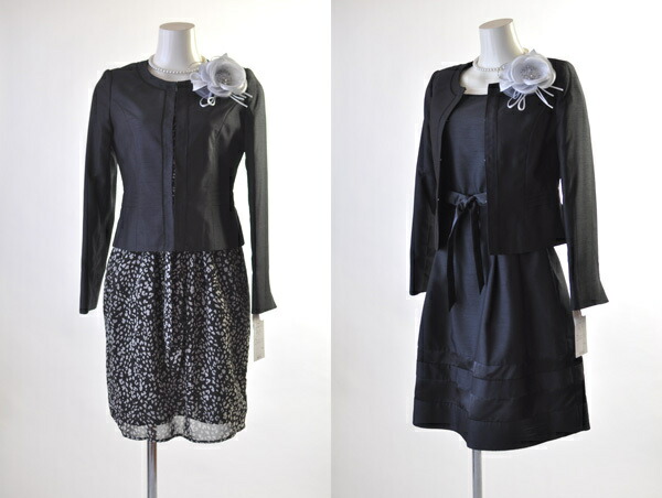 7号 SALE レディース ワンピーススーツ 3点セット ノーカラー