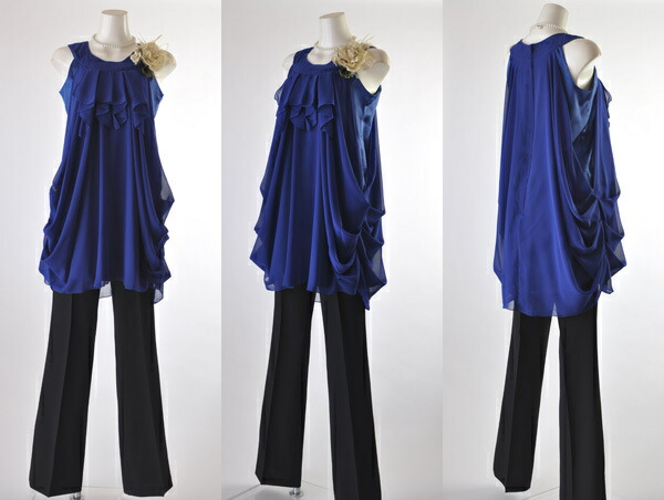 セレモニー ドレス パーティー パンツ ドレス 9号 トールサイズ 胸元