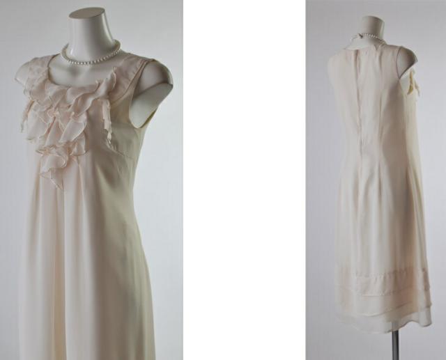 7号トールサイズ ワンピース スカートスーツ 3点セット マーメイドスカート 前フリル３段ティアードワンピース ママスーツ かわいい 卒業式 入学式 結婚式 お宮参り 七五三 ベージュ (bl2f1y4/au1fa4)2018 7号トールサイズ ワンピース スカートスーツ 3点セット マーメイド