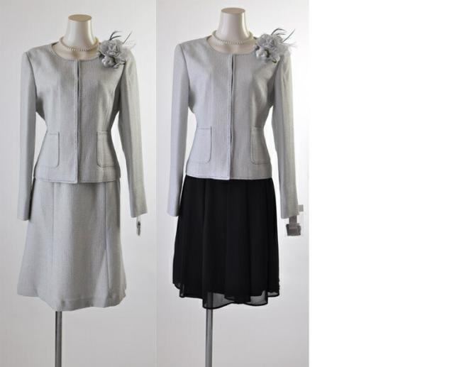 13号 SALE レディース スーツ スカート2枚 3点セット 上品華やか 結婚