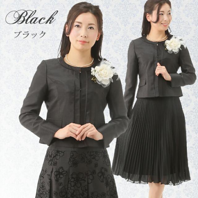 セレモニー レディース シャンタン スーツ フォーマル 3点セット