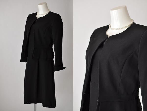 在庫限り ブラックフォーマル ワンピーススーツ 13号 大きいサイズ