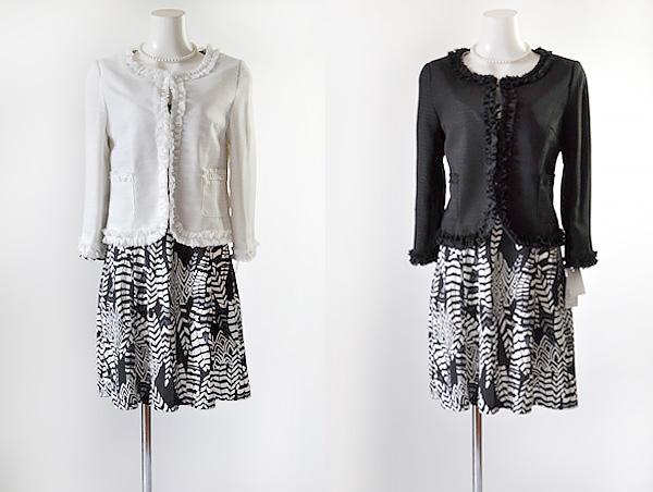 レディース ワンピーススーツ フリンジジャケット ストレッチ