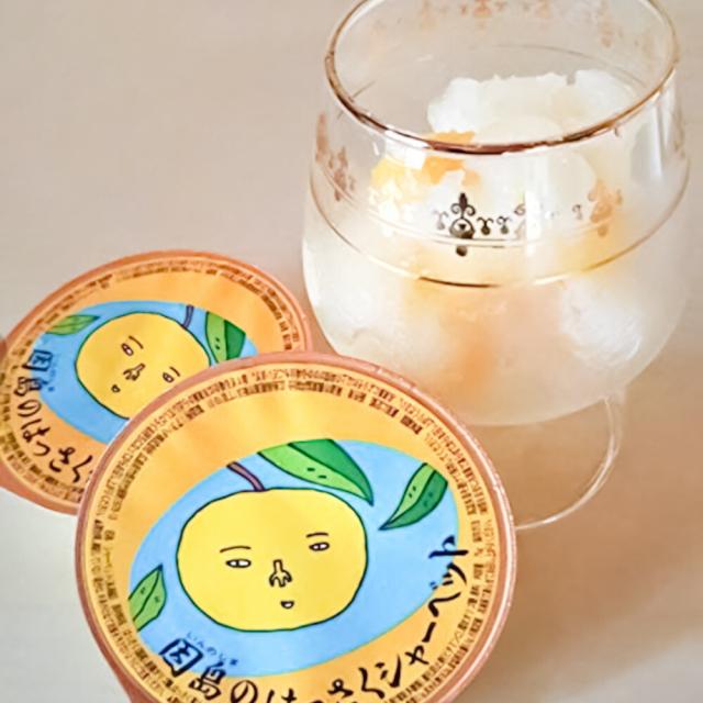 広島銘菓 因島の はっさくシャーベット ７５ｇ ６０個セット 送料込み tau 広島県産 八朔シャーベット おりづるタワー人気商品 お土産