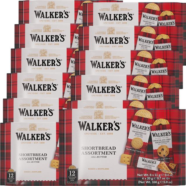 ウォーカー ショートブレッド アソートパック＃１８５３ 、１６８ｇ １２袋セット 送料無料 送料無料 イギリスクッキー 英国王室御用達ショートブレッド