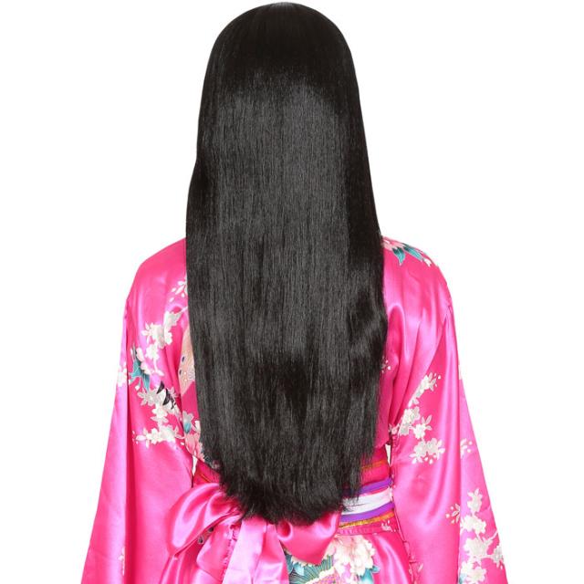 男女兼用 お姫様 ロング ウイッグ 和風 姫 時代劇 黒髪 日本髪