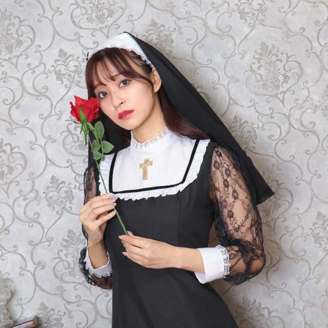 送料無料 ノーブルロングシスター シスター 聖堂 ブラック 修道服 マリア様 ベール ワンピース ロング ロング丈 ロリータ ゴスロリ 黒 ベの通販はau Pay マーケット キラキラ アイランド
