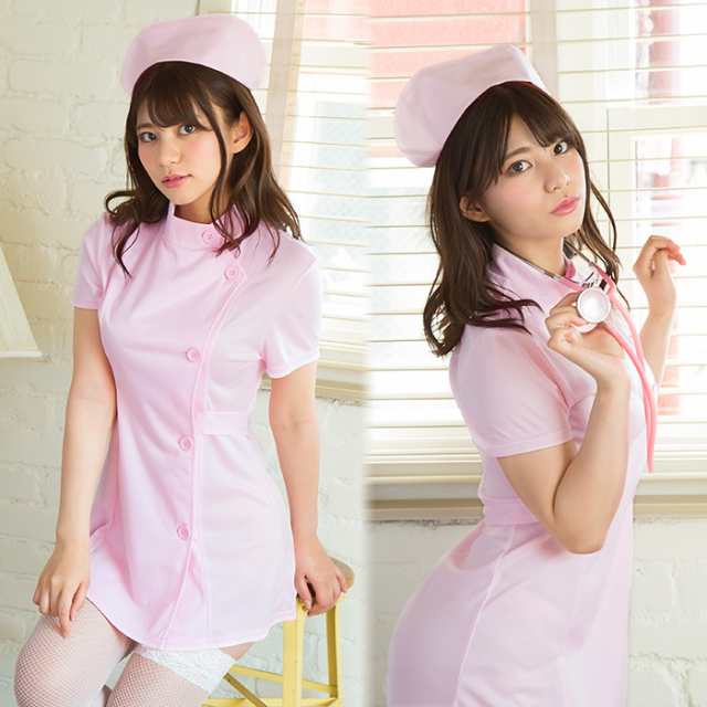 ナース ピンク 看護師 看護婦 ナース服 白衣 ナースキャップ ワンピース ミニ フロントボタン 本格的 プチプラ 安い 撮影会 撮影 大人 セの通販はau Pay マーケット キラキラ アイランド