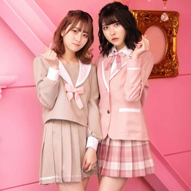 送料無料 ミルクベリースクール ピンク ミニ スカート ミニ丈 スクール 制服 学生服 長袖 シャツ付きジャケット リボン 韓国風 アイドル  の通販はau PAY マーケット - キラキラアイランド | au PAY マーケット－通販サイト