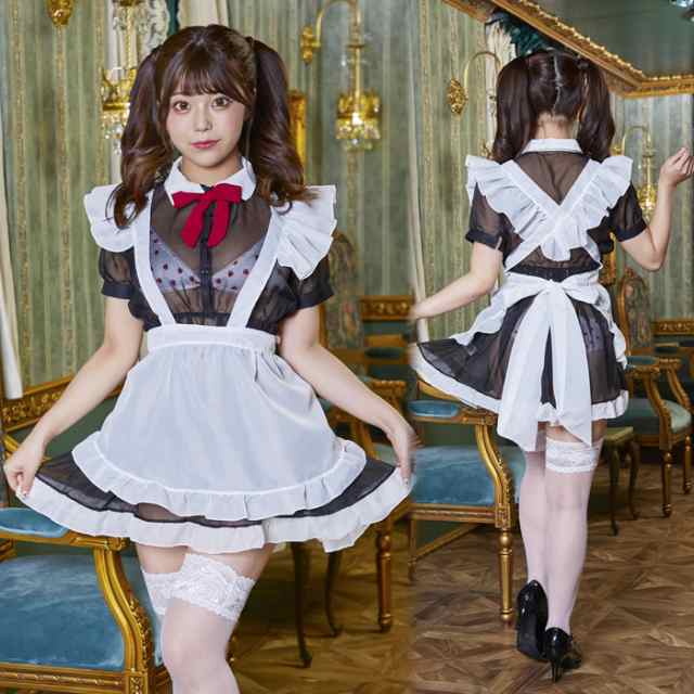 SecretRose シースルーメイド バーレスクもも もも モモ Momo コラボ シークレットローズ ブラック 黒 メイド服 メイド エプロン  ワンピの通販はau PAY マーケット キラキラアイランド au PAY マーケット－通販サイト