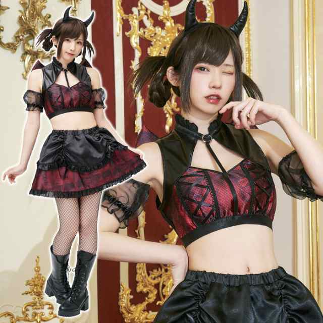 小悪魔 セクシー コスプレ スカート デビル カチューシャ 仮装 人気 L