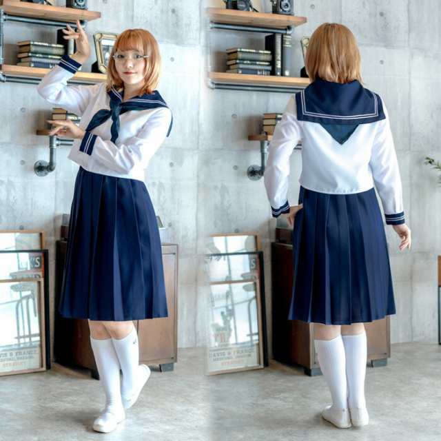 レトロセーラー セーラー 上下セット ネイビー 紺 セーラー服 80年代風 スクール 学生 学生服 女子高生 制服 トップス スカーフ  スカートの通販はau PAY マーケット - キラキラアイランド | au PAY マーケット－通販サイト