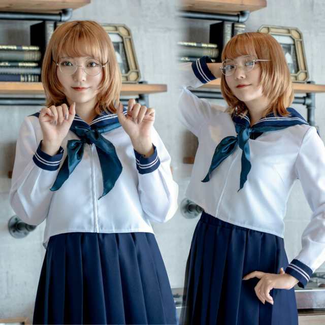 レトロセーラー セーラー 上下セット ネイビー 紺 セーラー服 80