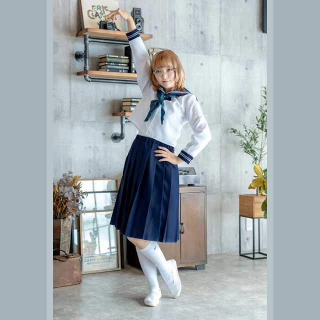 セーラー服 上下セットセーラー服上衣紺×白三本線