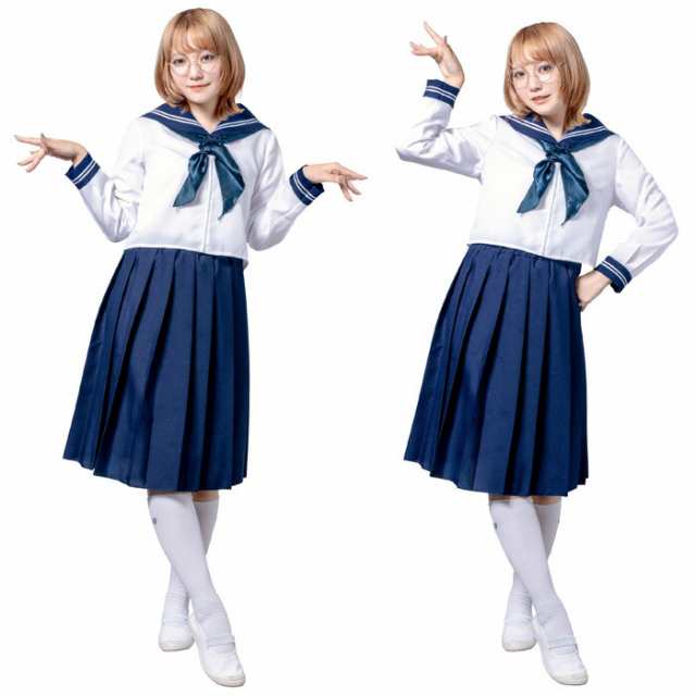 レトロセーラー セーラー 上下セット ネイビー 紺 セーラー服 80年代風