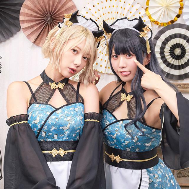 送料無料 SugarWhip 鬼和メイド ブルー 青 セクシーランジェリー