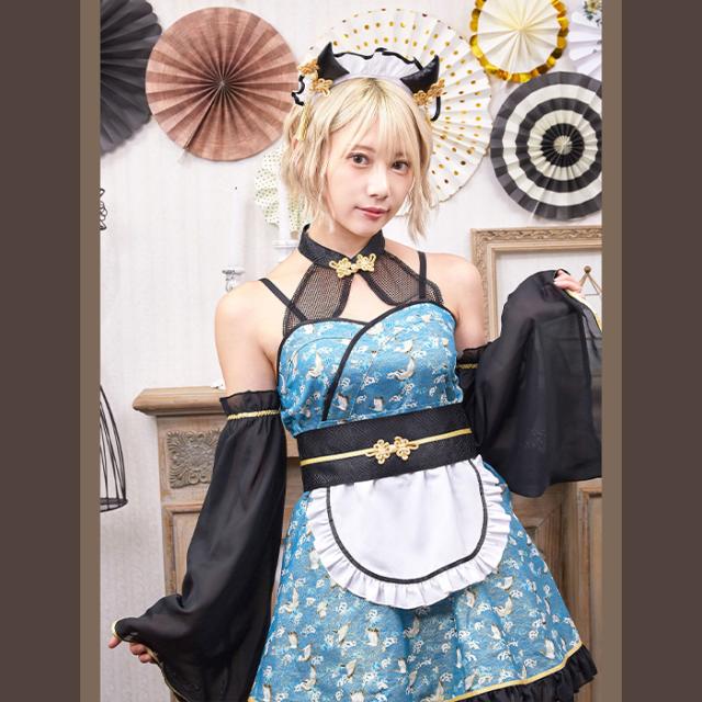 メイド服 青メイド服 メイド喫茶 月曜日のたわわ 制服 コスプレ 神戸屋 ブルー メイド服 青メイド服 メイド喫茶 月曜日のたわわ 制服 コスプレ