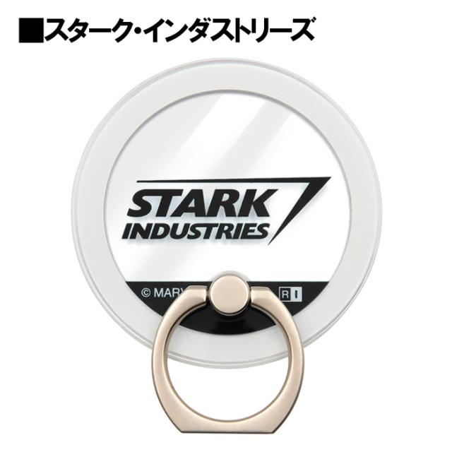 マーベル magness スマホリング Magsafe対応 マグネット スタンド スマホ リング 落下防止 360° リングホルダー リングストラップ スマホホルダー ホールドリング ホルダー 磁石 取り外し シンプル クリア スパイダーマン スターク・インダストリーズ スマホ in-ma03298 スマホリング