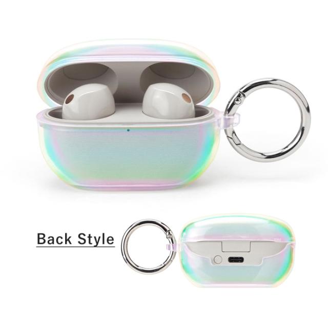 送料無料 SONY WF-1000XM5 クリアソフトケース カラビナ付き クリア